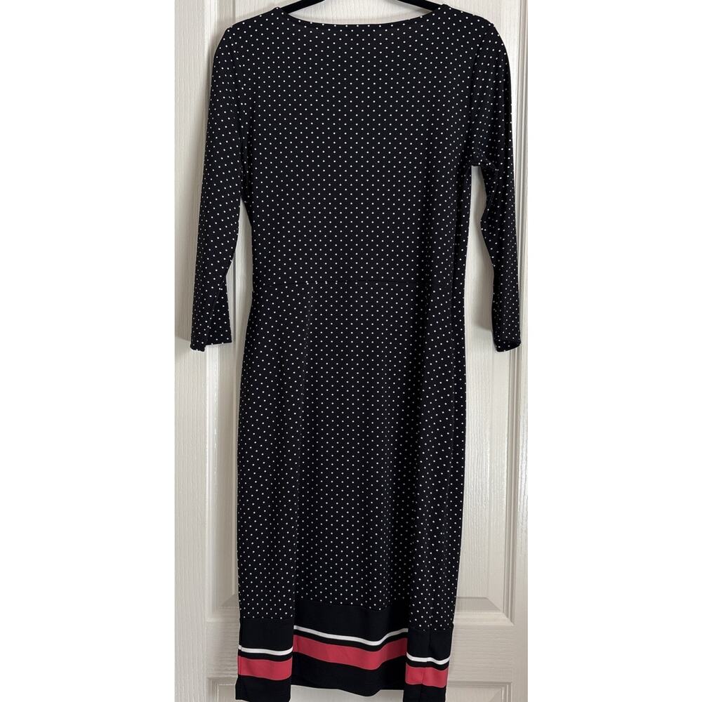 Talbots -Woman’s Dress, Polka Dot Dress With 3/4 Sleeve, Size Medium - Picture 3 of 3
